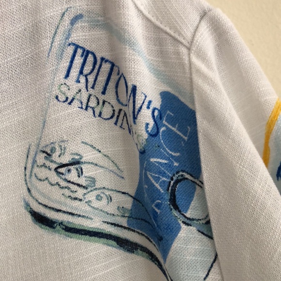 Jane & Delancey Women’s Button- Down Shirt Blouse in a SARDINE print - Picture 4 of 10